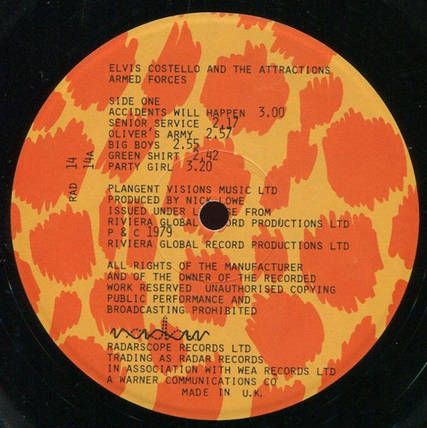 Elvis Costello & The Attractions – Armed Forces LP vinyl record, image 3 of 6