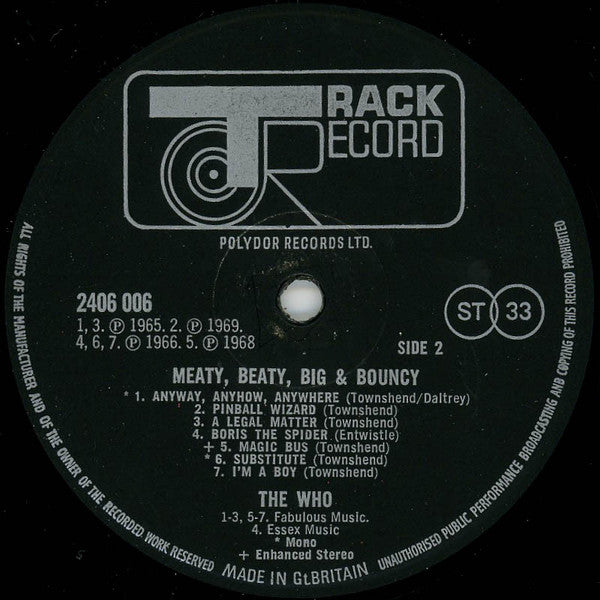 The Who – Meaty Beaty Big & Bouncy LP vinyl record, image 5 of 5