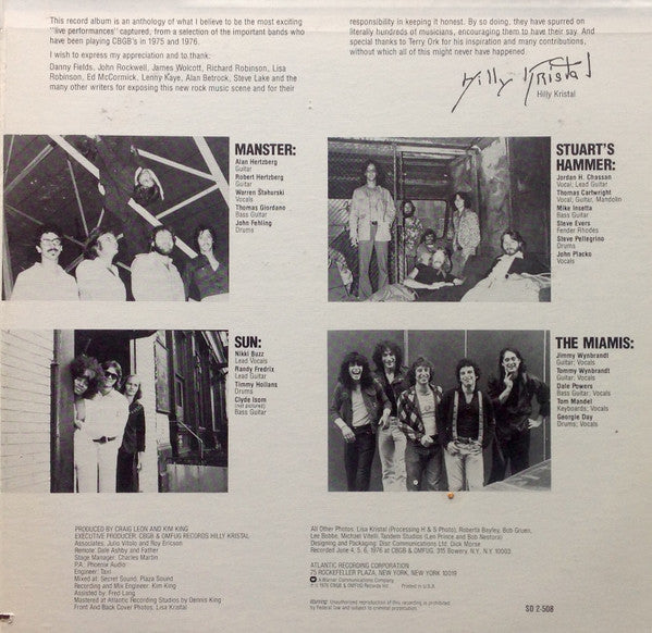 Various – Live At CBGB's - The Home Of Underground Rock (2xLP) LP vinyl record, image 3 of 10