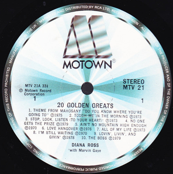 Diana Ross – 20 Golden Greats LP vinyl record, image 3 of 4