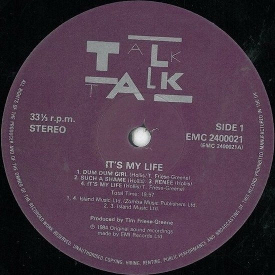 Talk Talk – It's My Life LP vinyl record, image 3 of 6