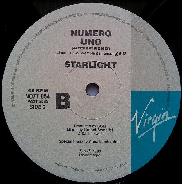 Starlight – Numero Uno 12" vinyl record, image 4 of 4
