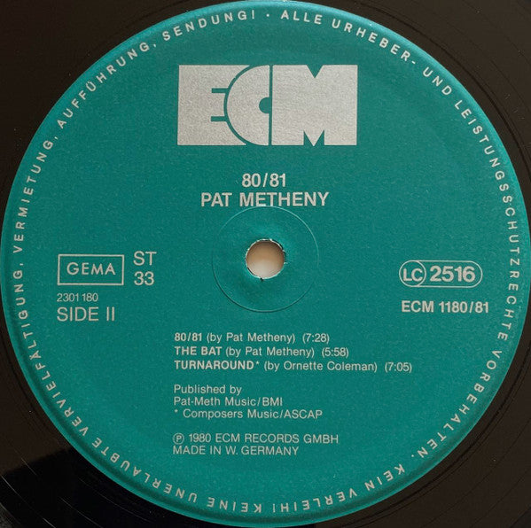Pat Metheny, Charlie Haden, Jack DeJohnette, Dewey Redman, Michael Brecker – 80/81 (2xLP) LP vinyl record, image 6 of 10