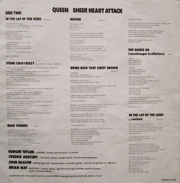 Queen – Sheer Heart Attack LP vinyl record, image 8 of 9