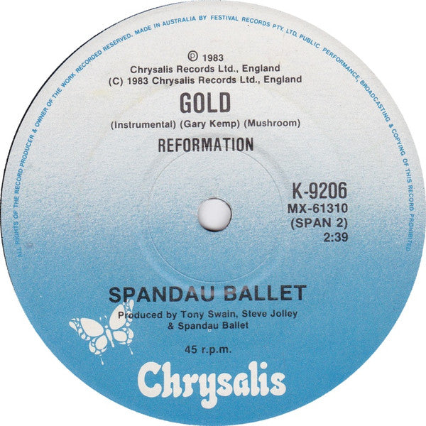 Spandau Ballet – Gold 7" vinyl record, image 2 of 2