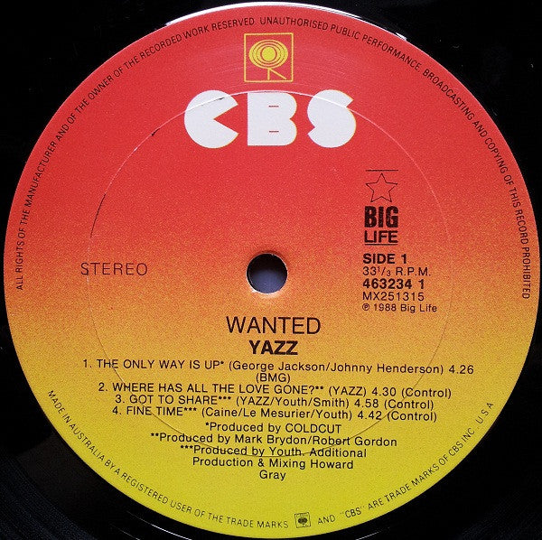 Yazz – Wanted LP vinyl record, image 5 of 6