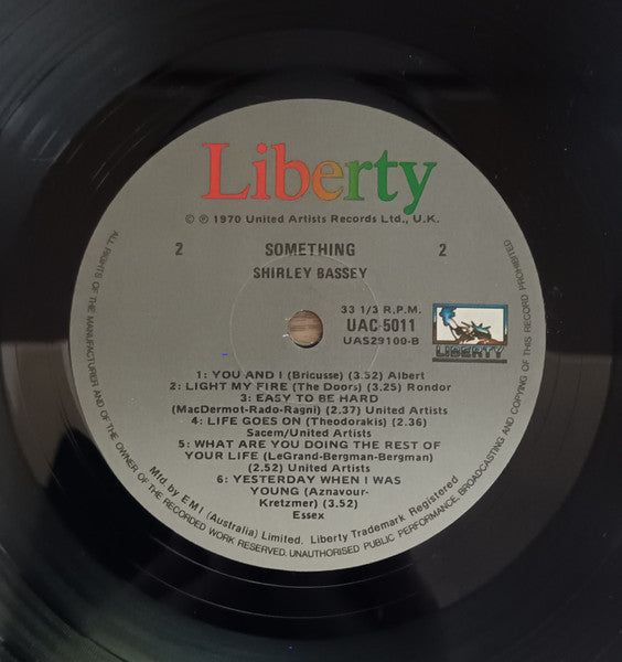 Shirley Bassey – Something LP vinyl record, image 4 of 4