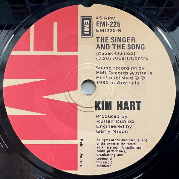 Kim Hart – Love At First Night 7" vinyl record, image 2 of 3