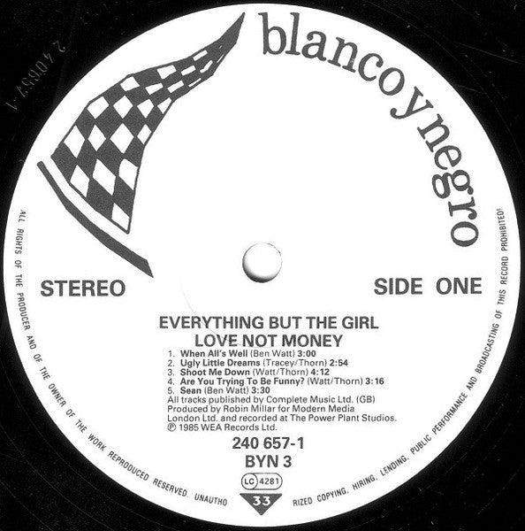 Everything But The Girl – Love Not Money LP vinyl record, image 3 of 6