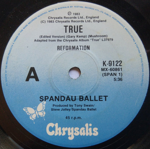 Spandau Ballet – True 7" vinyl record, image 1 of 3