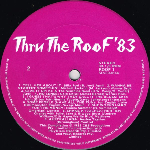 Various – Thru The Roof '83 LP vinyl record, image 4 of 4