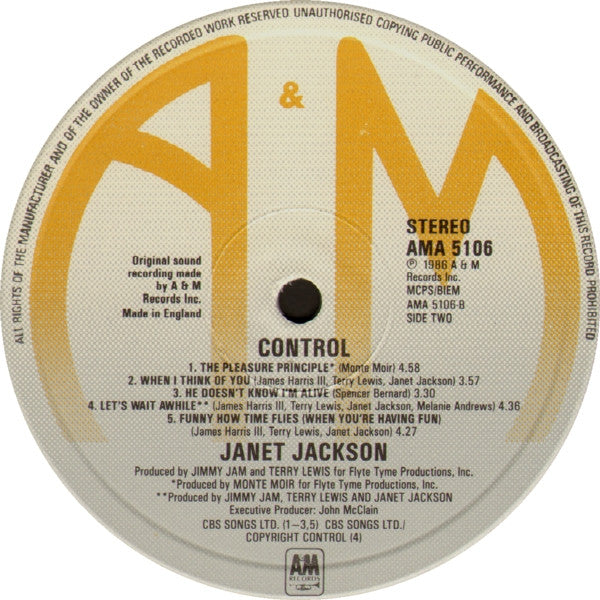 Janet Jackson – Control LP vinyl record, image 4 of 7
