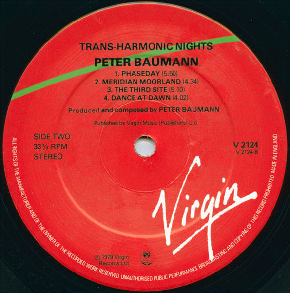Peter Baumann – Trans Harmonic Nights LP vinyl record, image 4 of 4