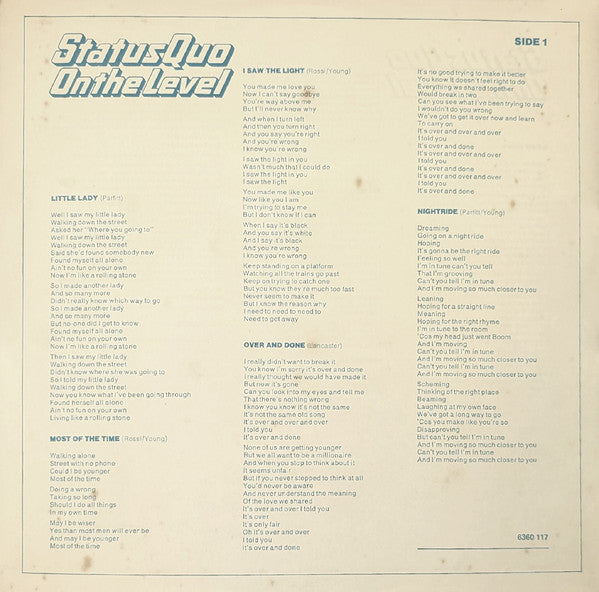 Status Quo – On The Level LP vinyl record, image 7 of 8