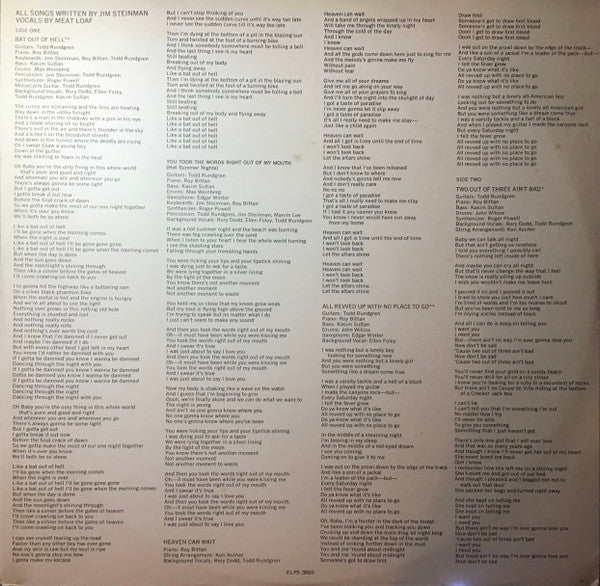 Meat Loaf – Bat Out Of Hell LP vinyl record, image 4 of 7