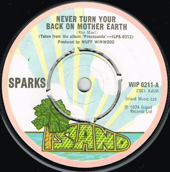 Sparks – Never Turn Your Back On Mother Earth 7" vinyl record, image 2 of 3