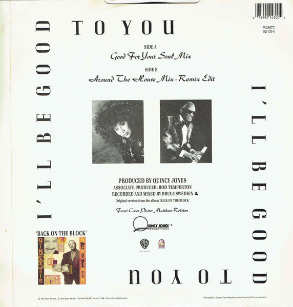 Quincy Jones, Ray Charles, Chaka Khan – I'll Be Good To You 7" vinyl record, image 2 of 4