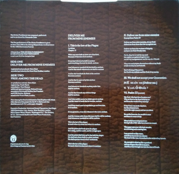Diamanda Galás – The Divine Punishment LP vinyl record, image 3 of 8