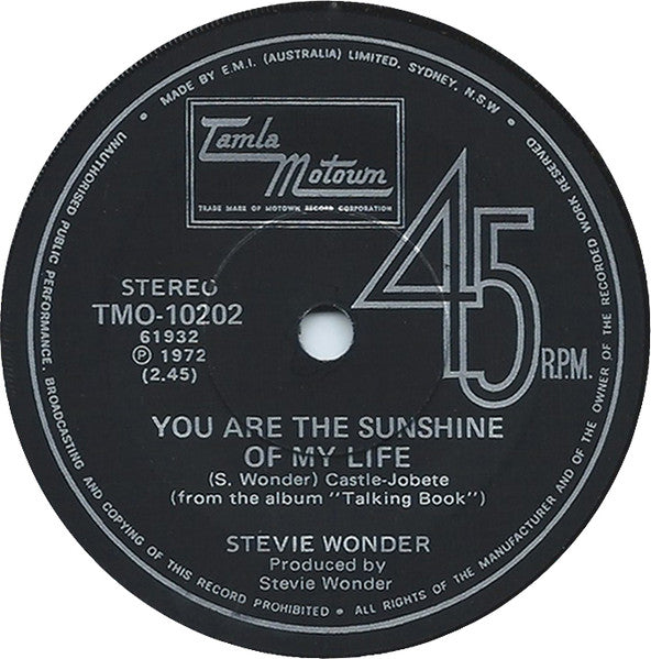 Stevie Wonder – You Are The Sunshine Of My Life