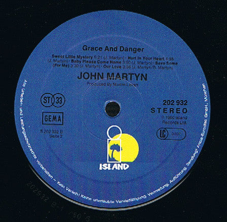 John Martyn – Grace & Danger LP vinyl record, image 4 of 4