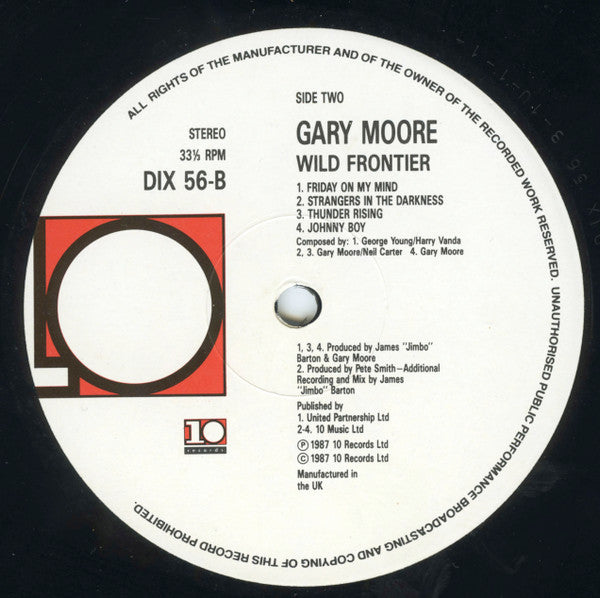 Gary Moore – Wild Frontier LP vinyl record, image 4 of 6