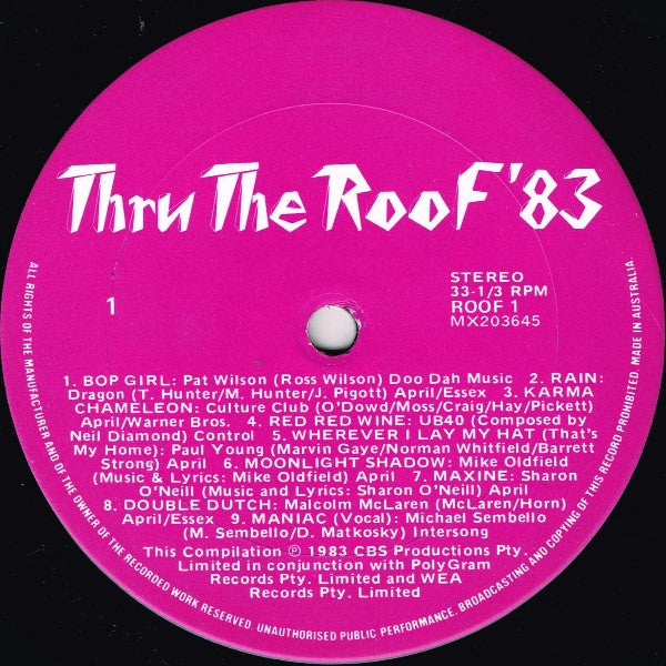 Various – Thru The Roof '83 LP vinyl record, image 3 of 4