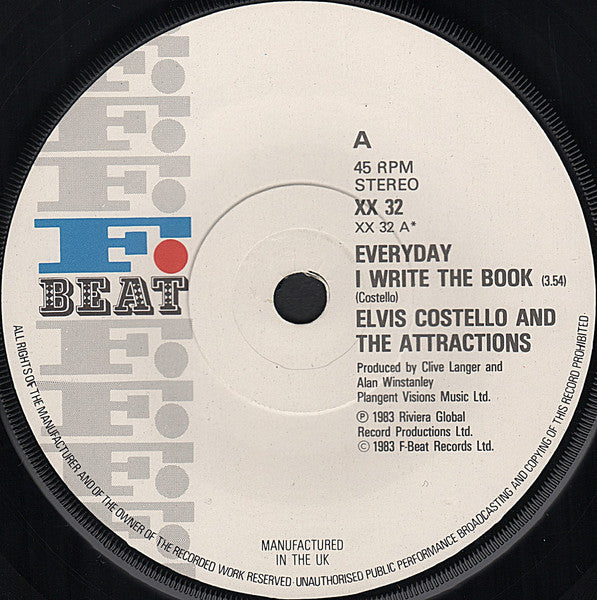 Elvis Costello & The Attractions – Everyday I Write The Book 7" vinyl record, image 3 of 4