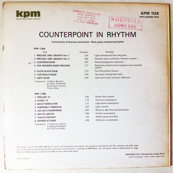 Various – Counterpoint In Rhythm LP vinyl record, image 2 of 2