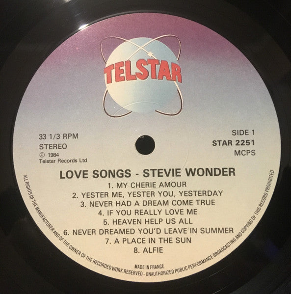 Stevie Wonder – Love Songs LP vinyl record, image 3 of 4