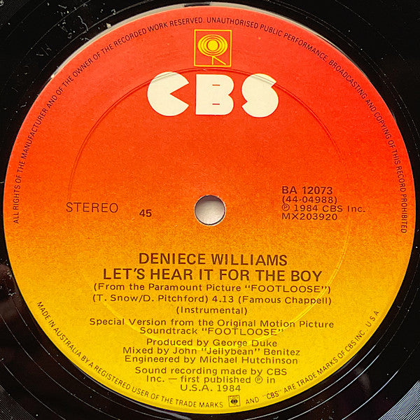 Deniece Williams – Let's Hear It For The Boy (Extended Dance Remix) 12" vinyl record, image 4 of 4