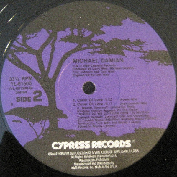 Michael Damian – Cover Of Love 12" vinyl record, image 4 of 4