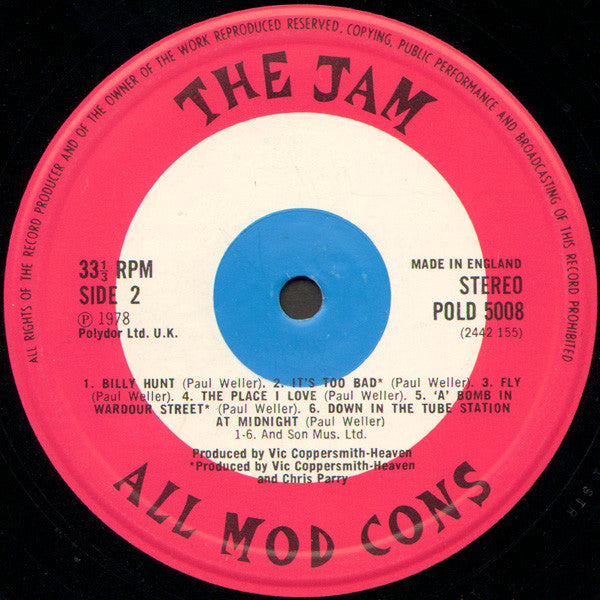 The Jam – All Mod Cons LP vinyl record, image 4 of 6