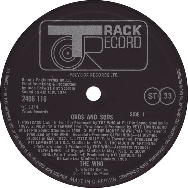 The Who – Odds & Sods LP vinyl record, image 3 of 10