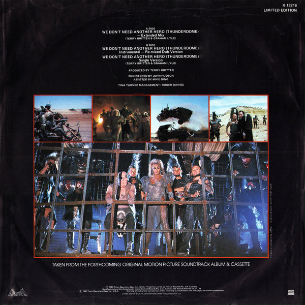 Tina Turner – We Don't Need Another Hero (Thunderdome) 12" vinyl record, image 2 of 4