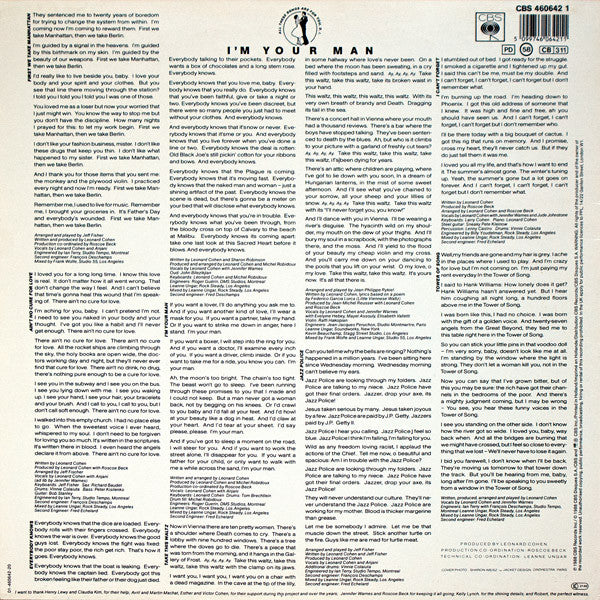 Leonard Cohen – I'm Your Man LP vinyl record, image 2 of 6
