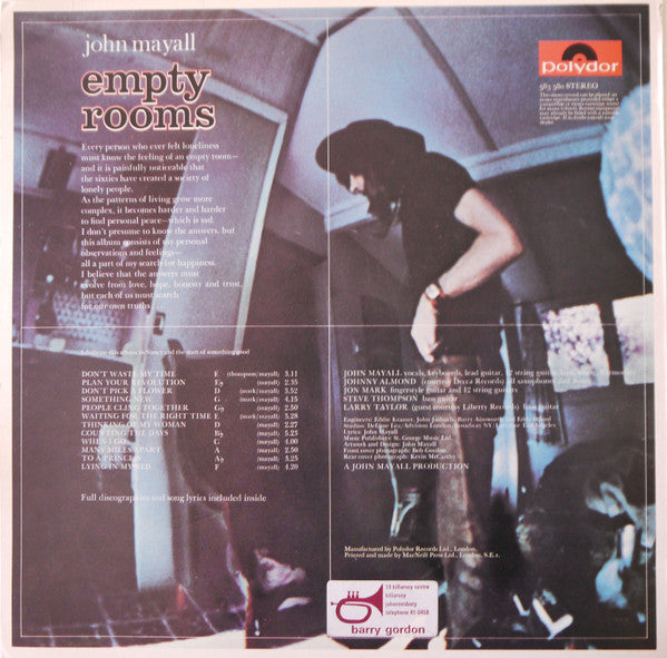 John Mayall – Empty Rooms LP vinyl record, image 2 of 8