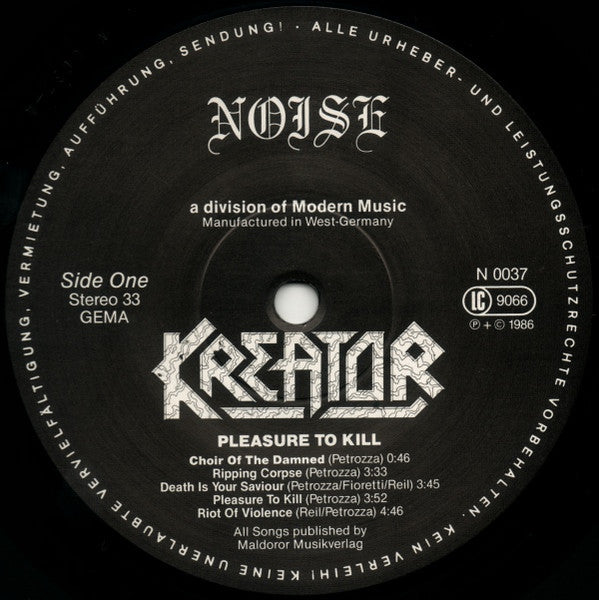 Kreator – Pleasure To Kill LP vinyl record, image 3 of 9