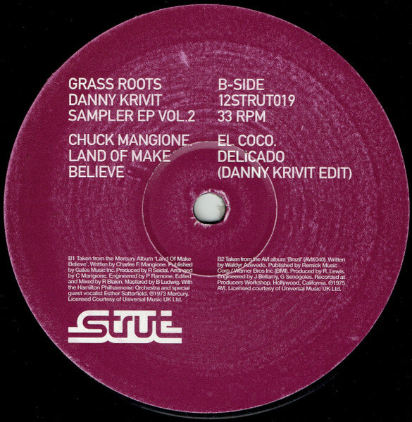 Danny Krivit – Grass Roots (Sampler EP Vol. 2) 12" vinyl record, image 4 of 4