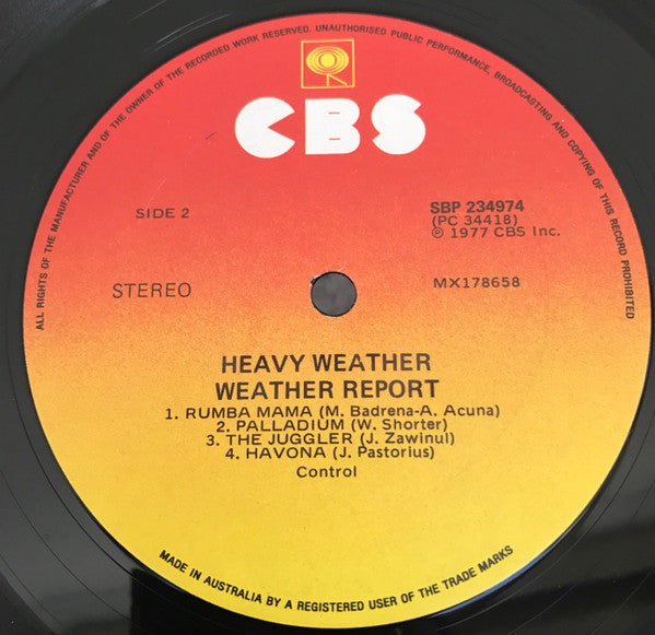 Weather Report – Heavy Weather LP vinyl record, image 4 of 4