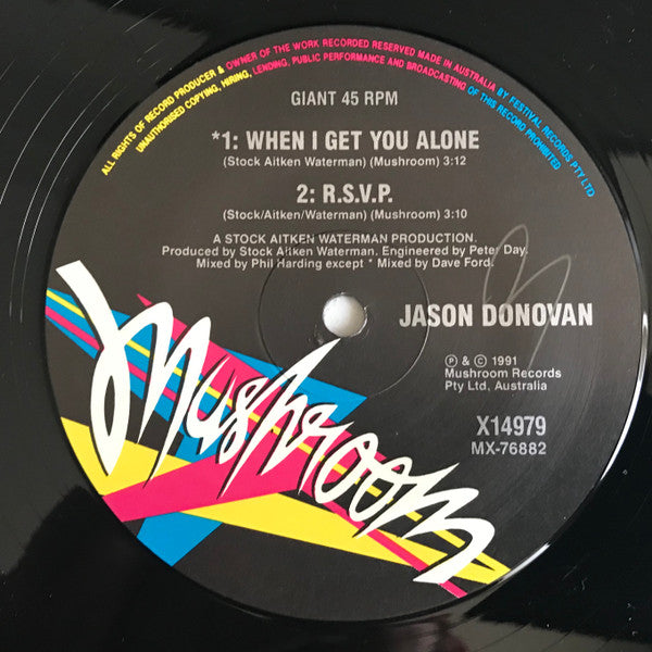 Jason Donovan – R.S.V.P. 12" vinyl record, image 4 of 4