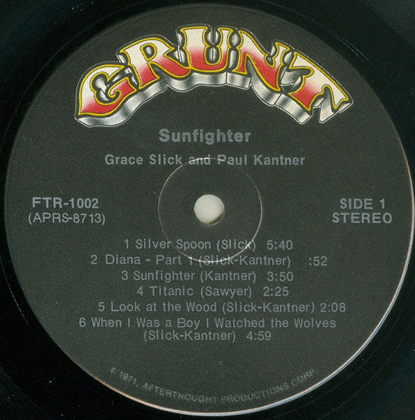 Paul Kantner, Grace Slick – Sunfighter LP vinyl record, image 5 of 10