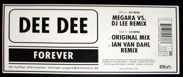 Dee Dee – Forever 12" vinyl record, image 2 of 4