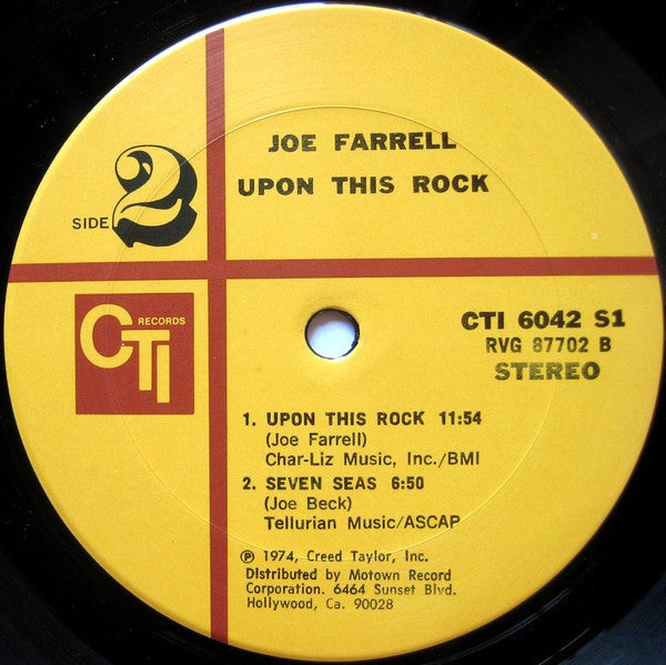 Joe Farrell – Upon This Rock LP vinyl record, image 6 of 6