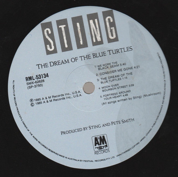Sting – The Dream Of The Blue Turtles LP vinyl record, image 4 of 6