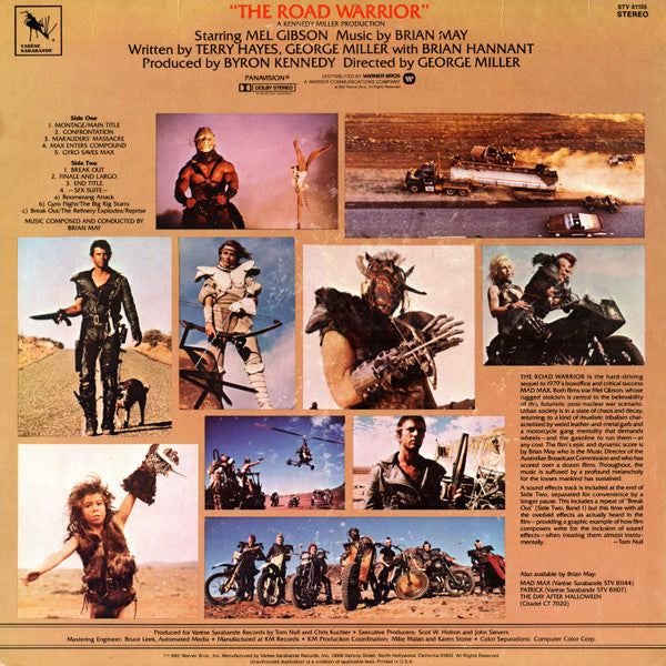 Brian May – The Road Warrior (Original Motion Picture Soundtrack) LP vinyl record, image 2 of 4