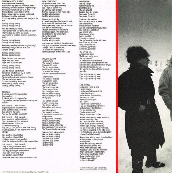 U2 – War LP vinyl record, image 6 of 10
