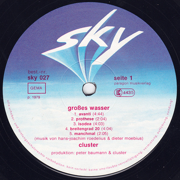Cluster – Grosses Wasser LP vinyl record, image 3 of 4