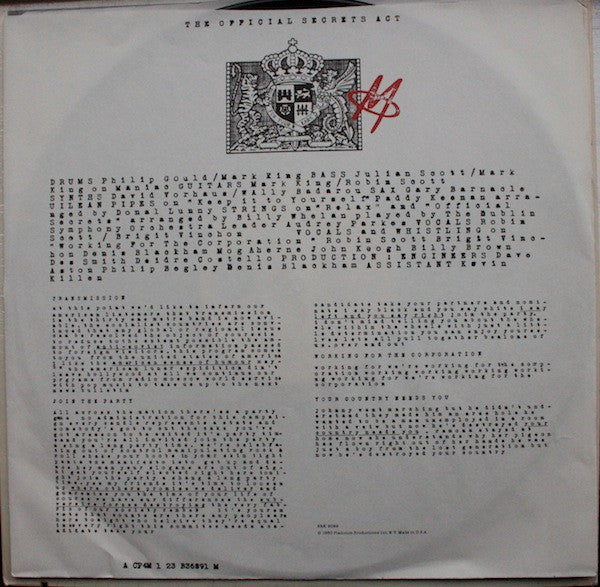 M – The Official Secrets Act LP vinyl record, image 5 of 6