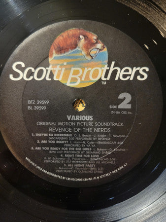 Various – Revenge Of The Nerds - Original Motion Picture Soundtrack LP vinyl record, image 4 of 7
