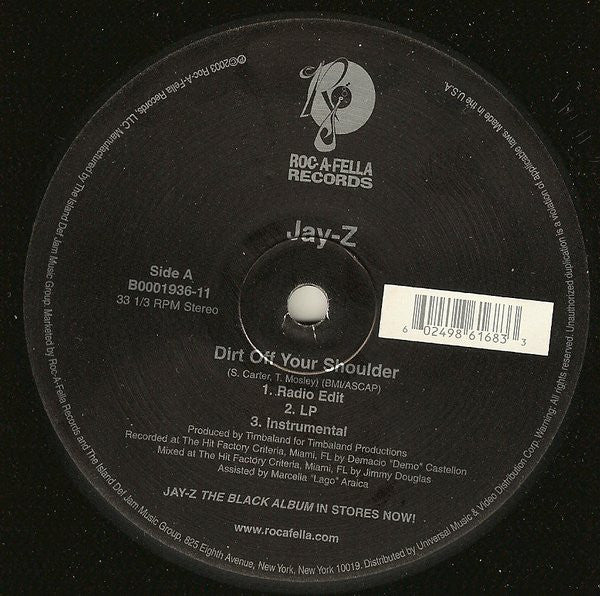 Jay-Z – Dirt Off Your Shoulder / Encore 12" vinyl record, image 2 of 3
